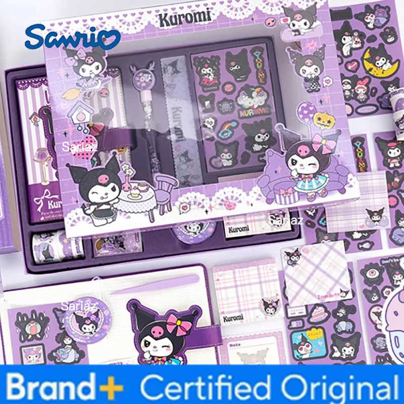 Sanrio Stationery Set My Melody Kuromi Notebook Stickers Gel Pen Ruler sticky note badge Student School Supplies Kids Gift H251231