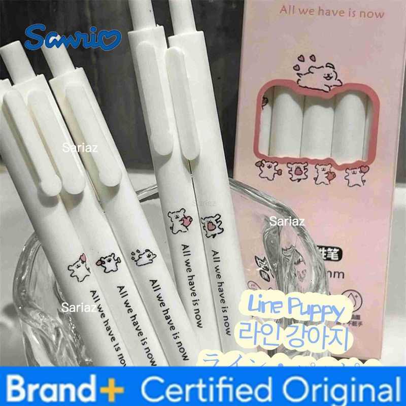 Sanrio Line puppy 5pcs Series Gel Pen 055mm Refill Y2k Cinnamoroll Line puppy Cartoon Press Pen Black Stationery Supplieskawaii H251231