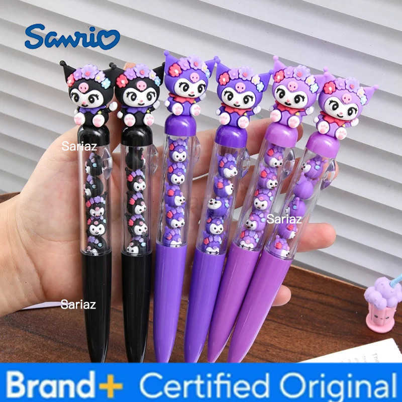 Sanrio 24pcs/lot Kawaii Kuromi Gel Pen Cute 05mm Black Ink Neutral Pens Office School Supplies H251231