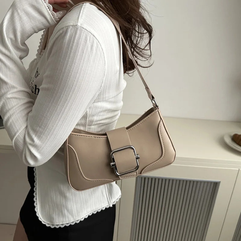 Women Shoulder Bag Fashion Solid PU Leather Handbags And Purses Casual Ladies Crossbody For Daily Used 251230