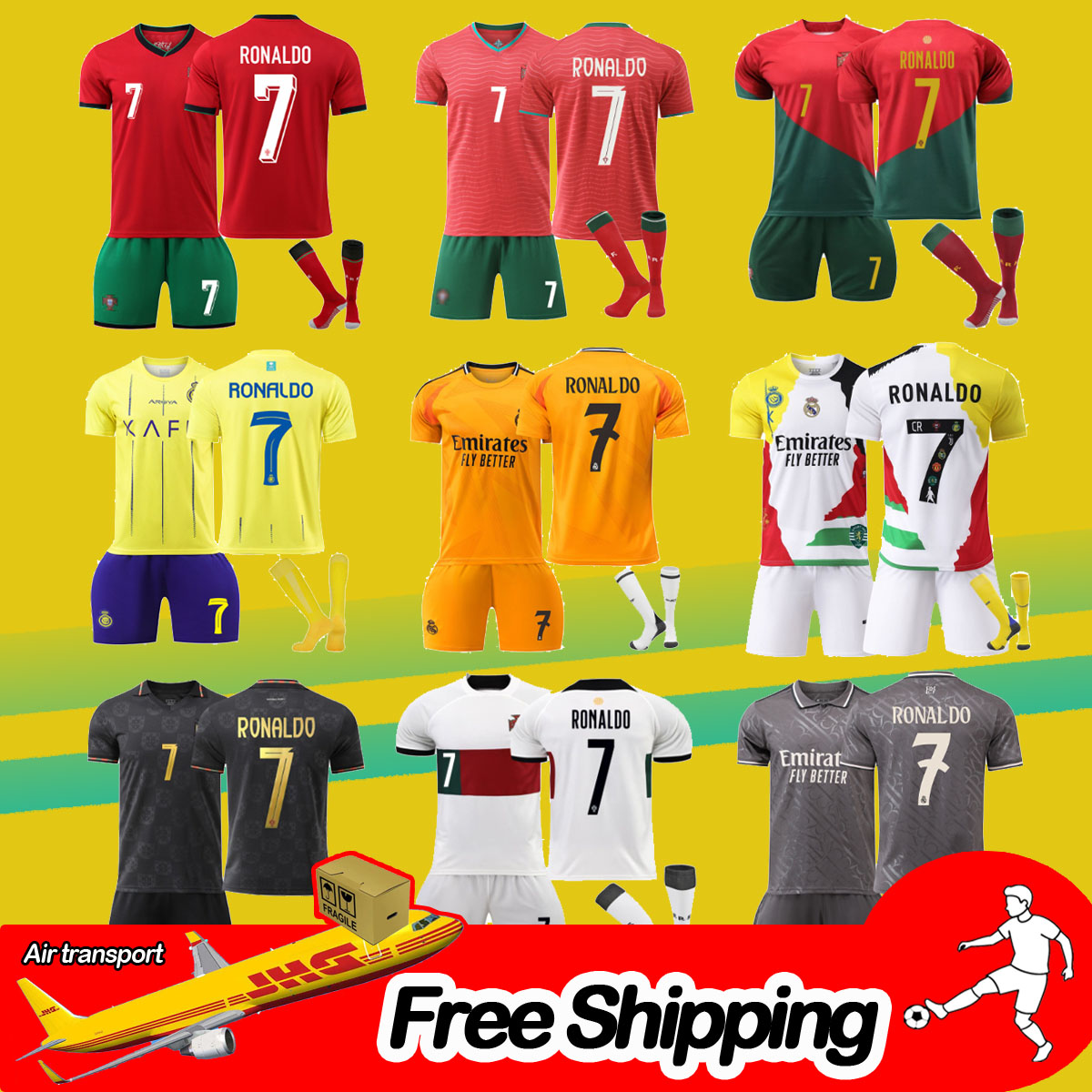 Cristiano Ronaldo Portugal Soccer Jerseys Home Away Retro Club Match Styles Collection