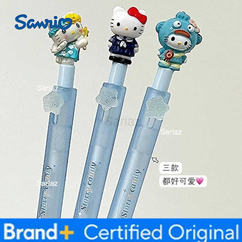 Sanrio Kawaii Hello Kitty Star Press Pen Cartoon 05mm Black Ink Pen Anime Office Supplies Students Stationery Gifts for Girls H251231
