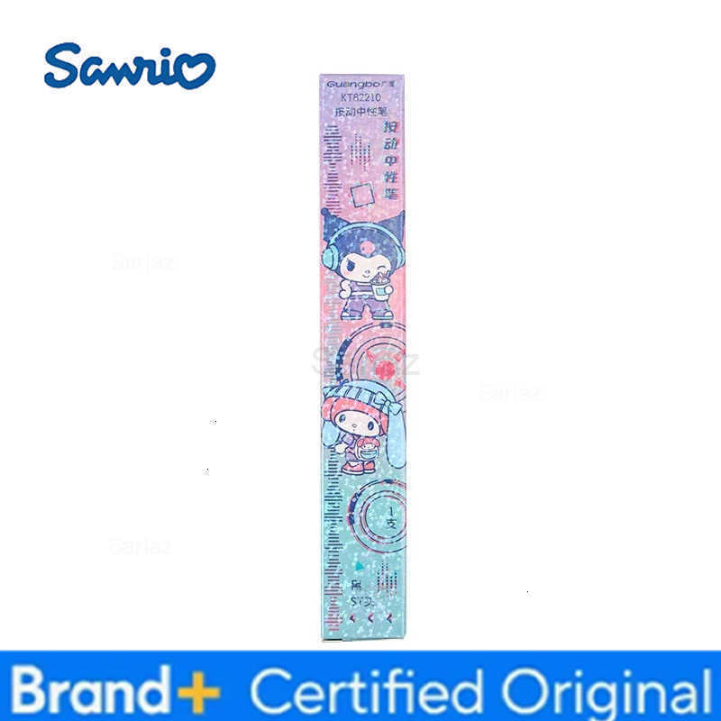 Sanrio 12pcs/lot Kuromi Melody Press Gel Pen Cute 05mm Black Ink Press Signature Pens School Supplies H2512311