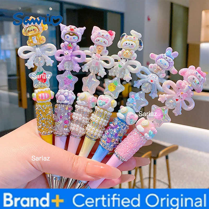 Sanrio Hello Kitty Melody Diamond Gel Pen Kuromi Cinnamoroll Student Stationery Fluent Ball Pen Learning Supplies Christmas Gift H251231