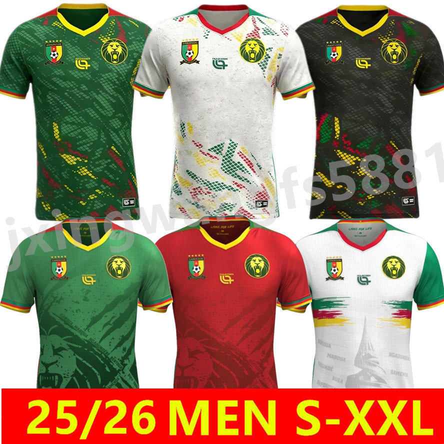 Cameroon 2025 Africa Cup Nations Soccer Jersey Home Away Third Men football jersey 25 26 ABOUBAKAR NKOUDOU TOKO EKAMBI NKOULOU MBEUMO M.HONGLA Custom jerseys