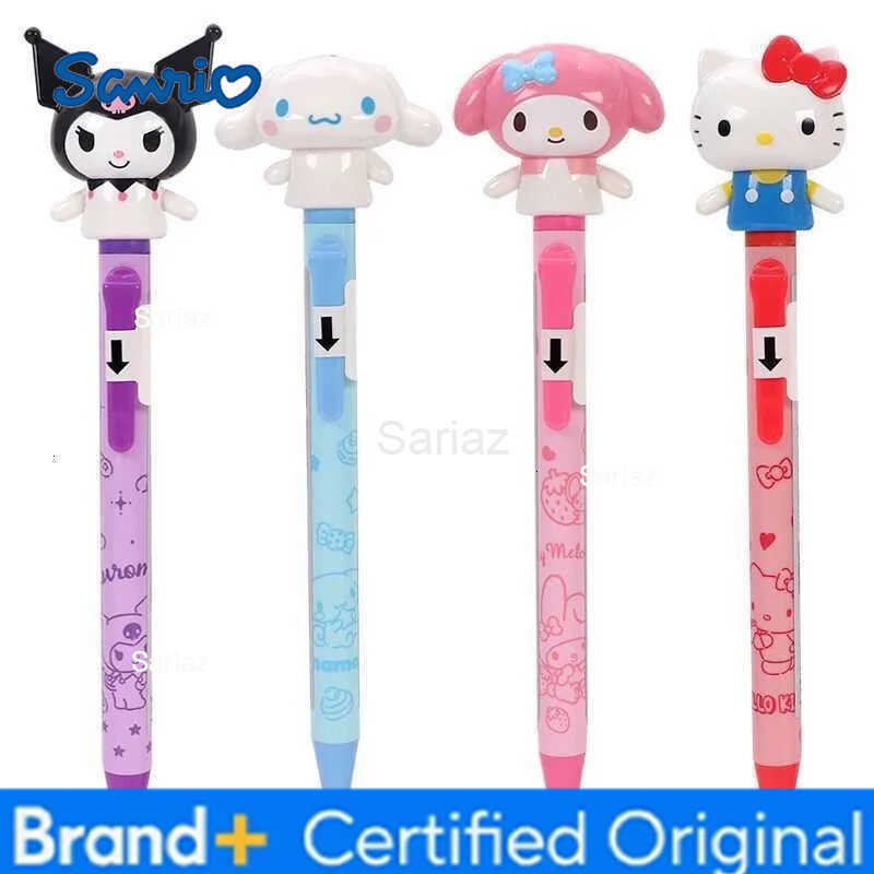 Sanrio Cute cartoon Hello Kitty My Melody Kuromi genuine doll press-to-write pen essential ballpoint pen for students festive gift H251231