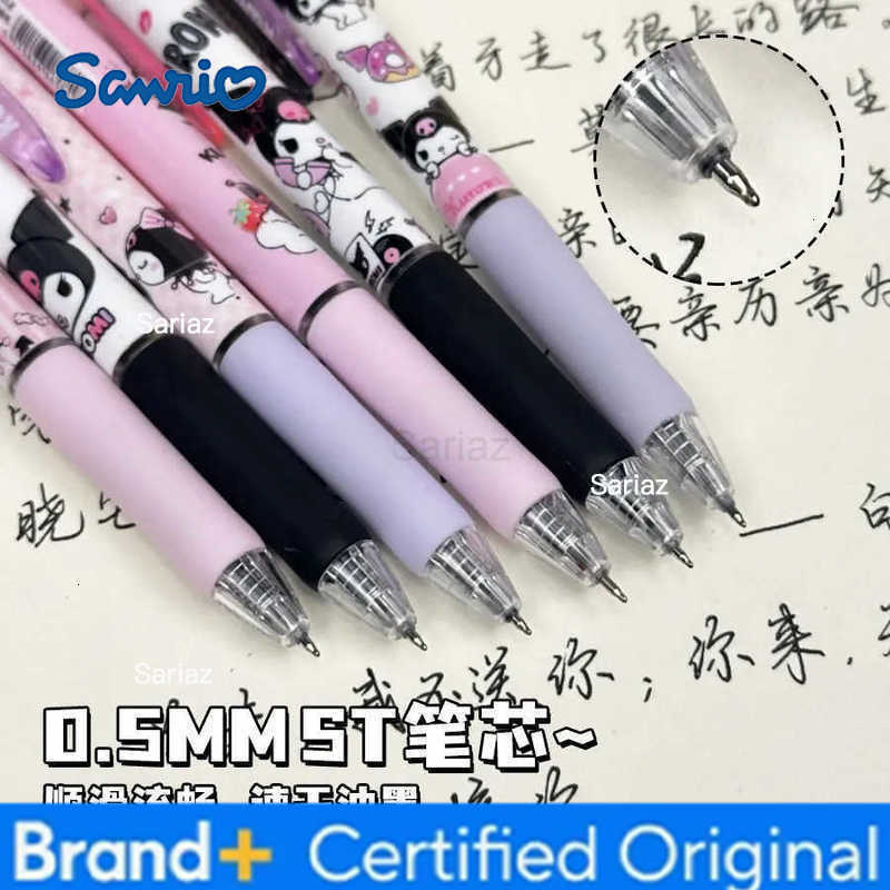 Sanrio 6pcs Series Gel Pen 055mm Refill Hello Kitty Y2k Cinnamoroll Kuromi MelodyCartoon Press Pen Black Stationery Supplies H251231