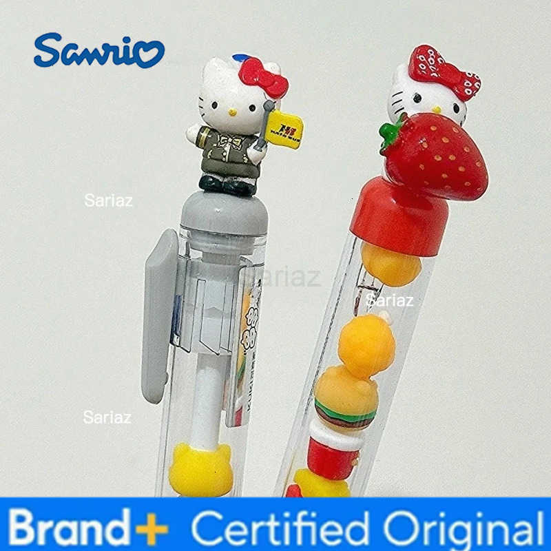 Sanrio Kawaii Hello Kitty Black Writing Gel Pen Cartoon Cute My Melody DIY Beaded Ballpoint Pen for Student Office School Supplies Gift H251231