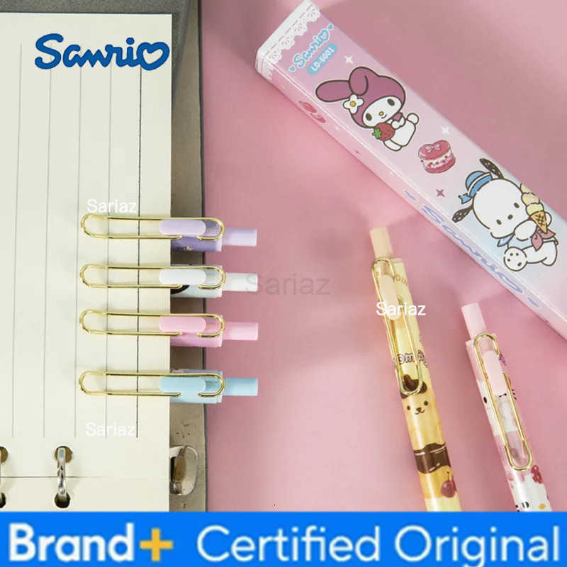 Sanrio 24pcs/lot Kawaii Press Gel Pens For Writing Cute Cinnamoroll 05mm Black Ink Neutral Pen Kuromi Office School Supply H251231