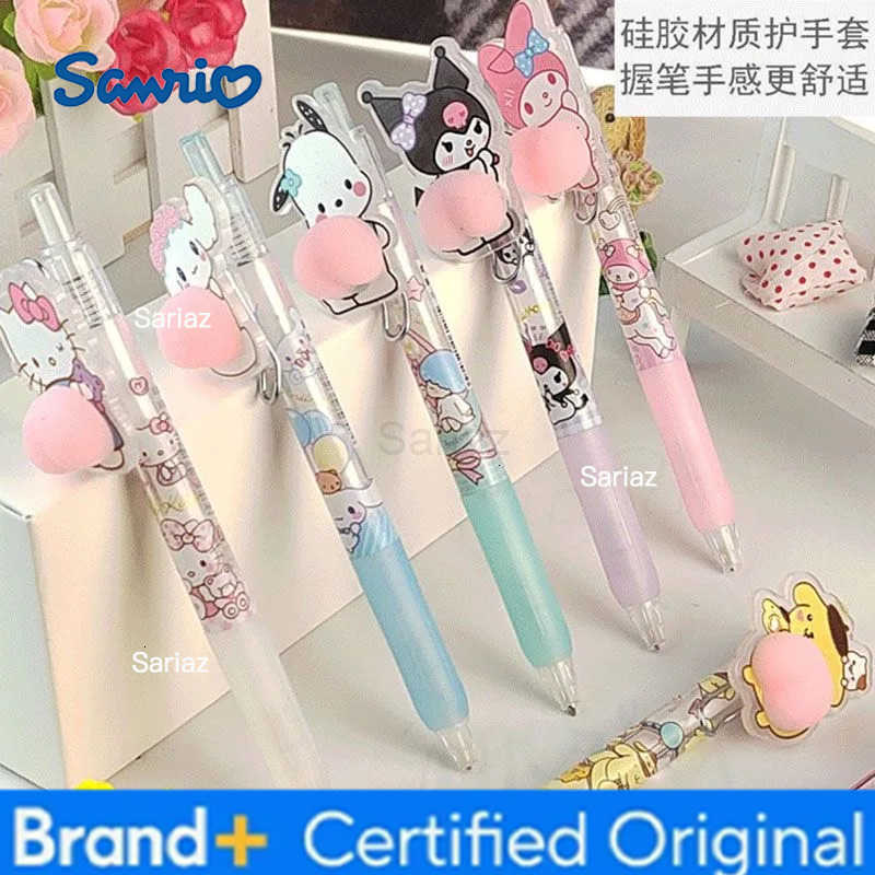 Sanrio new cartoon cute Hello kitty Kuromi My melody Cinnamoroll unisex press pen girls signature decompression butt pen H251231