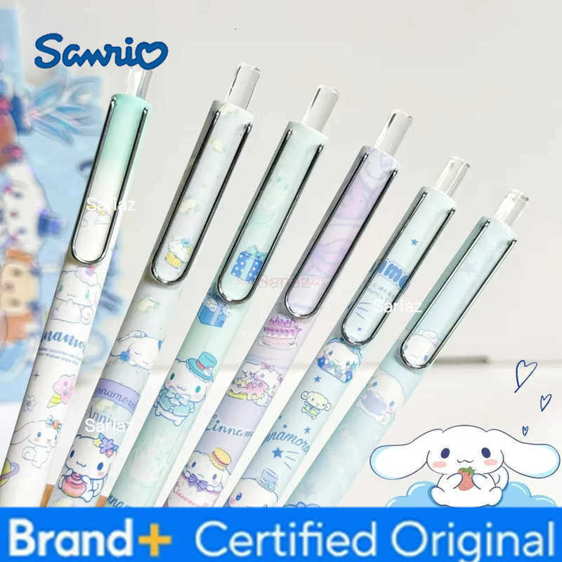 Sanrio 24pcs Cinnamoroll Gel Pen Cartoon Cute 05mm Black Press Gel Pen Independent Packaging Student Stationery Wholesale Gifts H251231
