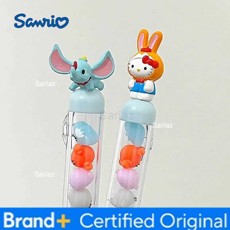 Sanrio New Style Hello Kitty Beaded Gel Pen Cartoon Cute KT Cat Clothing Modeling 05mm Black Ink Press Pen Students Friend Girl Gift H251231