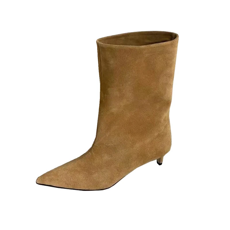 Autumn Winter Pointed Toe Ankle Boots Women Vintage Thin Low Heel Shoes Modern SHort Botas Zapatos De Mujer 251230 - view 6