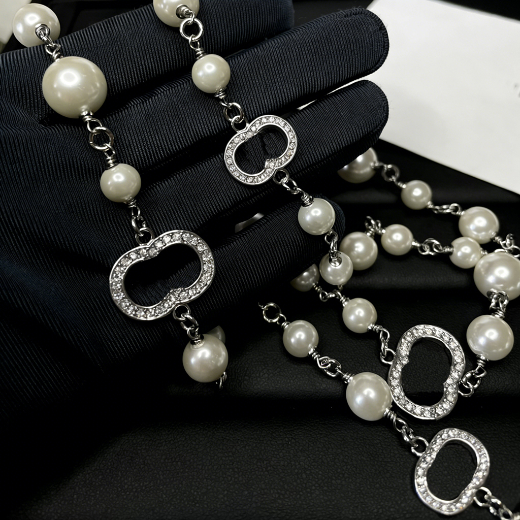 Luxury Channel Necklace Diamonds Designer Necklace High-end Womens Pearl Necklaces Natural Fritillaria Jewelry with White Gift Box Packing