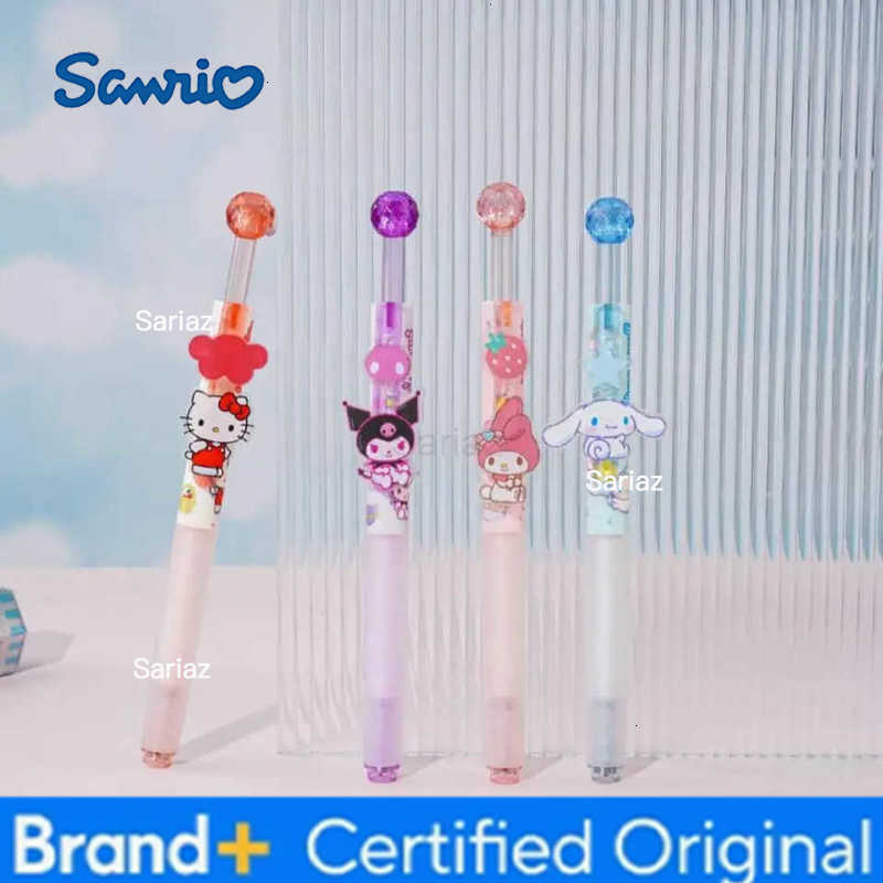 Sanrio New Diamond Press Gel Pen Hello Kitty Melody Kuromi Cartoon Student Quick-drying Smooth Writing Pen Gel Pens Stationery H251231