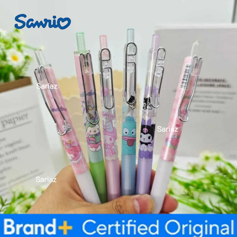 Sanrio 36pcs/lot Kuromi Melody Hangyodon Press Gel Pen Cute Pochacco 05mm Black Ink Press Signature Pens School Supplies H251231
