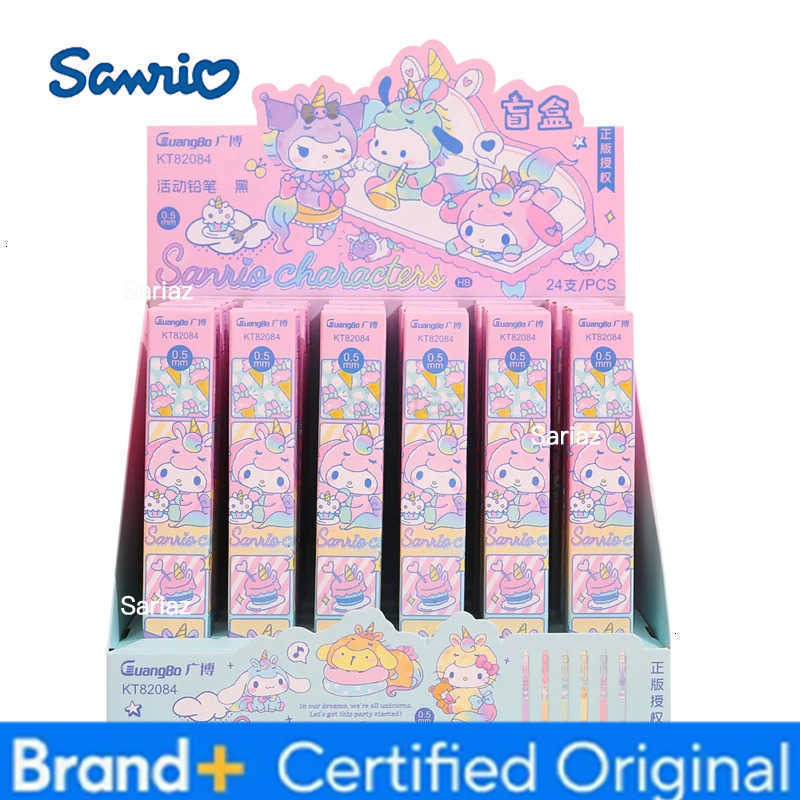 Sanrio 24 pcs/lot Kuromi Melody Cinnamoroll Mechanical Pencil Cute 05MM Drawing Writing Automatic Pen School Office Supplies H251231