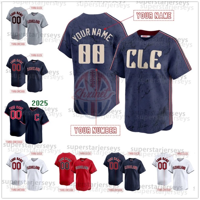 Custom Guardians 2025 baseball Jersey Steven Kwan Naylor Jose Ramirez Clase Brennan Freeman Shane Bieber Carlos Santana
