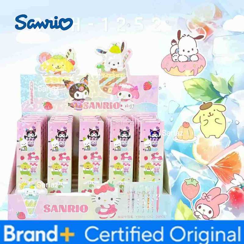 Sanrio 20pcs New Patch Gel Pen Cartoon Cute Melody Hangyodon Press Neutral Pen Student Stationery ChildrenS Gift H251231