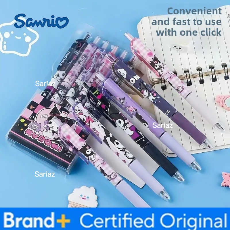 Sanrio Click Pen Kuromi Series Cartoon Cute Good-looking Gel Pen 05 Smooth Quick-drying Writing Pen for Students Wholesale H251231