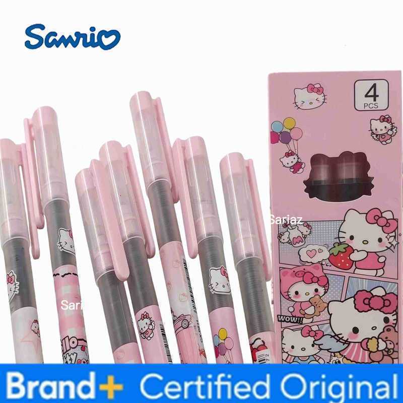 Sanrio Gel Pens 4 Pcs/Set Black Gel Pen Fine Point Gel Pen Ink Rollerball Pens for Smooth Writing 05mm Back to School Supplies H251231