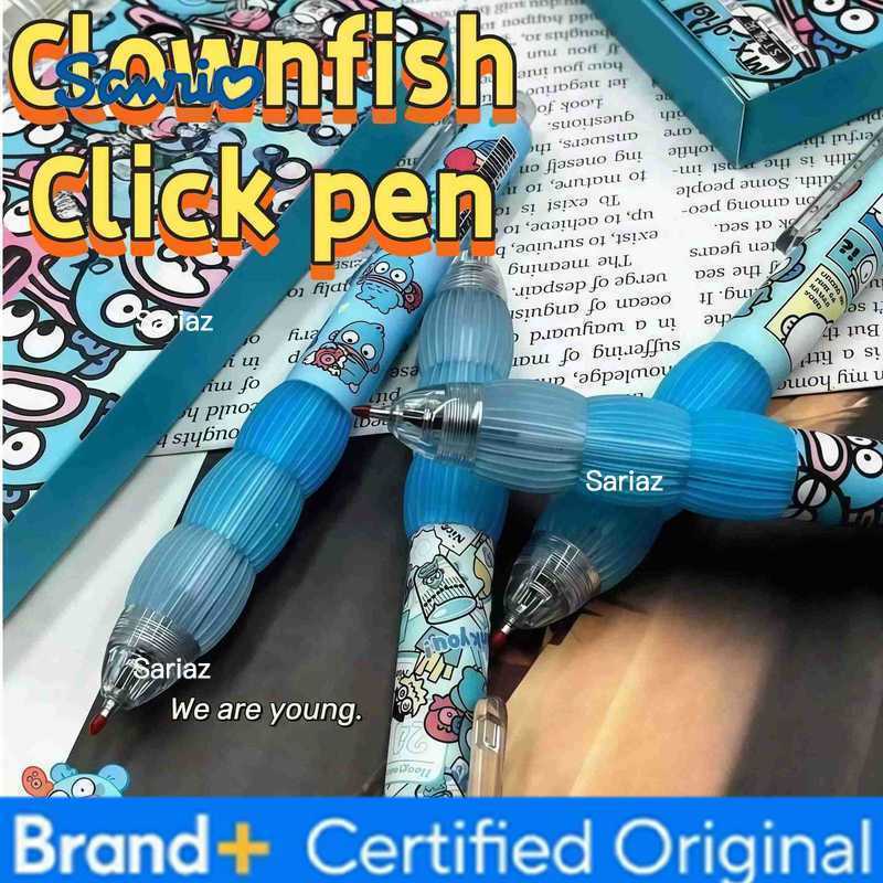 Sanrio 4PCS New Kawaii Hangyodon Retractable Gel Pens 05mm Ergonomic Grip Smooth Writing Cartoon Pattern for School Office H251231