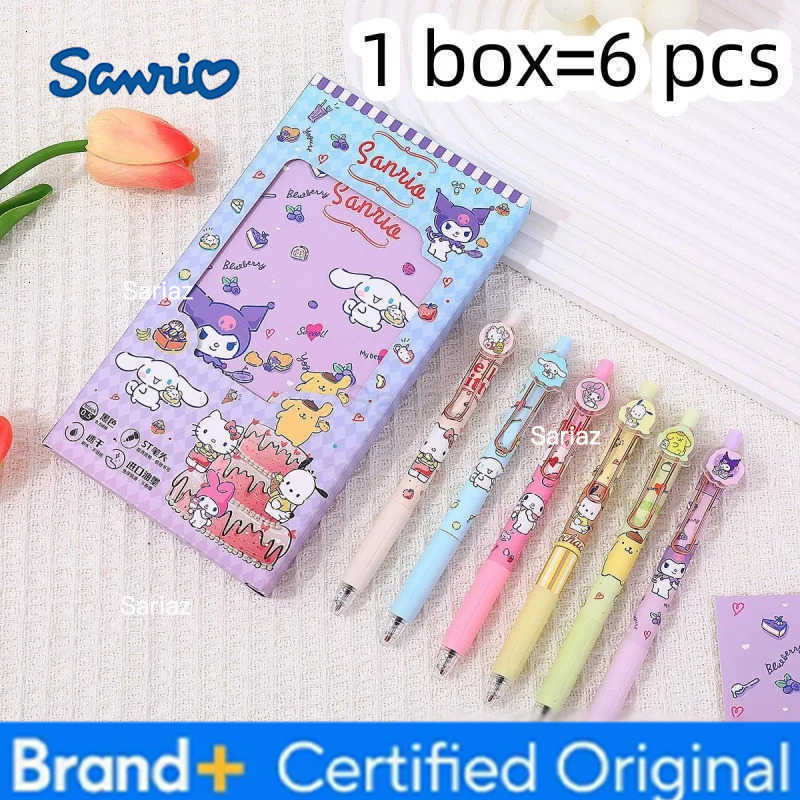 Sanrio 36pcs/lot Kuromi Melody Cinnamoroll Kitty Gel Pen Cute PomPomPurin 05mm Black Ink Press Signature Pens School Supplies H251231