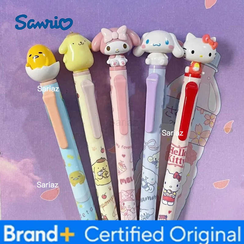 Sanrio Original Cinnamorol Doll Head Rotable Ballpoint Pen Quick Drying Black 05Mm The Ballpoint Pen Learning Stationery Gifts H251231