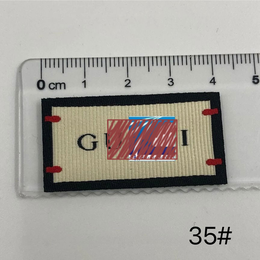 5pcs G Brand luxury designer Woven Clothing Label Size Care labels Wash labels Neck label Print Satin Woven label