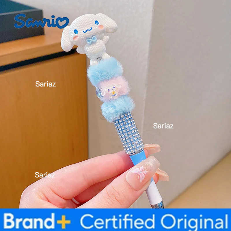 Sanrio Plush Cartoon Crystal Flash Drill Rotate Gel Pen Lovable Girl Dream My Melody Beaded Pen Little Girl School Supplies Gift H251231