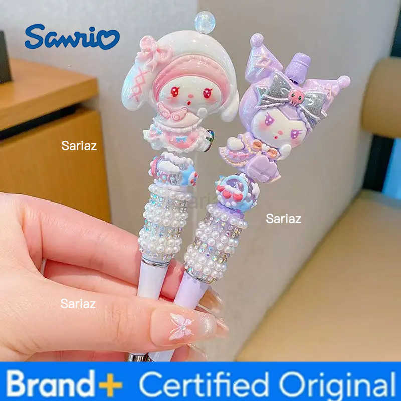 Sanrio gel pen childrens cartoon school supplies little girl cute and cute shiny rhinestone beaded ballpoint pen H251231