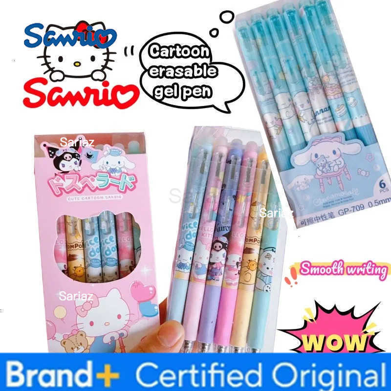 Sanrio my melody cinnamoroll kuromi high value cartoon erasable gel pen cute blue easy to erase pen student general stationery H251231