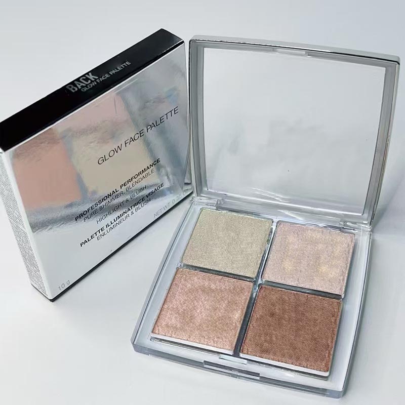Highlighter Powder Palette 4 Colors Glitter Face Contour Brighten Makeup Shimmer Diamond Face Glow palette 10g