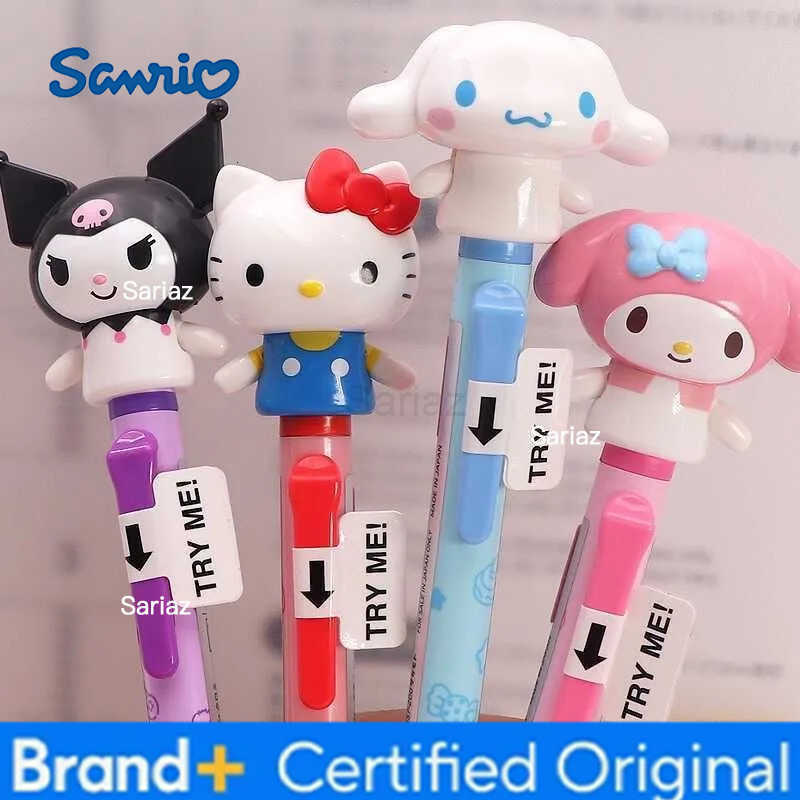 Sanrio Cute cartoon Hello Kitty My Melody Kuromi genuine doll press-to-write pen essential ballpoint pen for students festive gift H251231