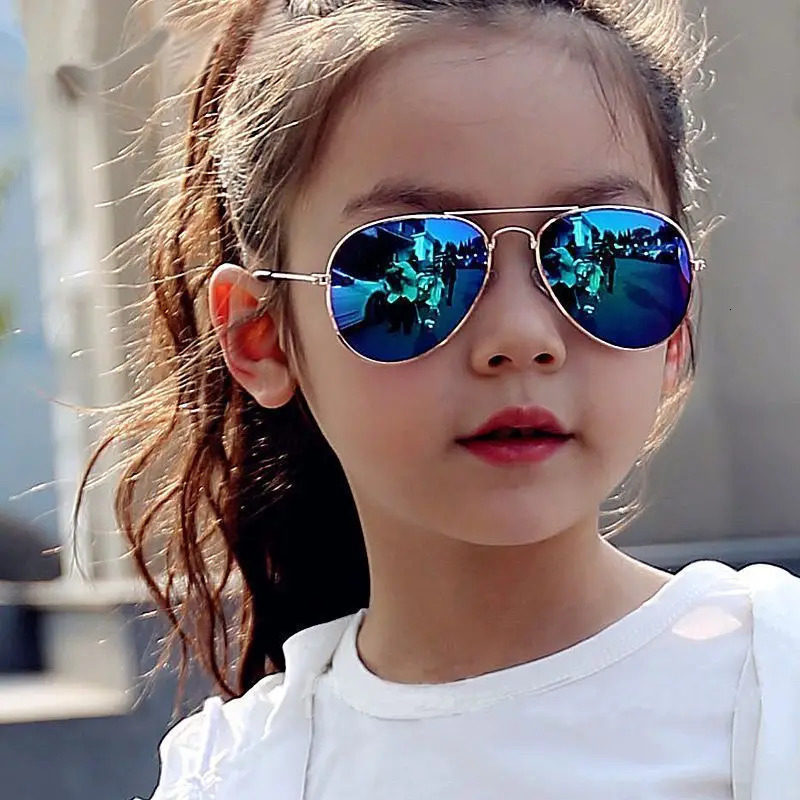 Children Pilot Sunglasses Fashion Metal Colorful Kid Sun Glasses Boy Girl Unisex Vintage square Goggle UV400 Eyewear Z260305