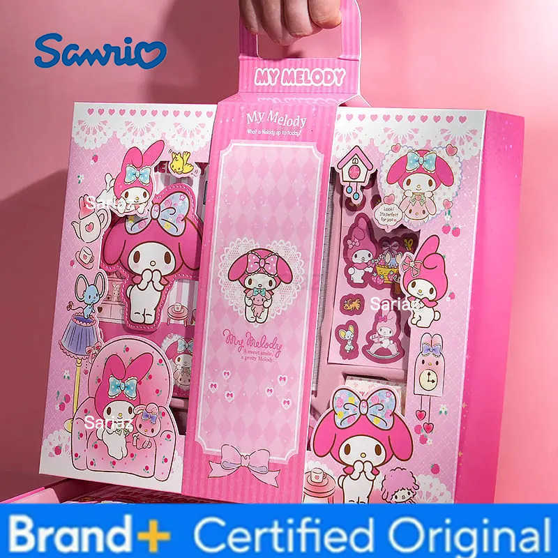 Sanrio Kuromi ledger set My Melody learning stationery gift box cute cartoon children and girls kawaii sticker notebook gift H251231