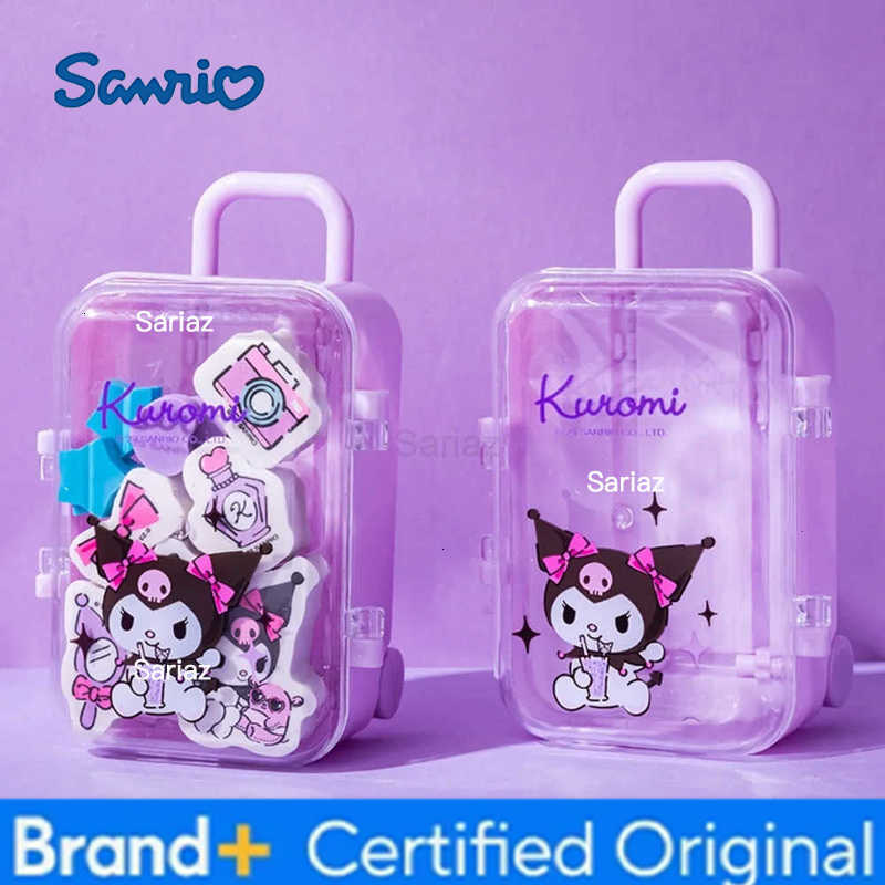 Sanrio Kawaii Luggage Case Eraser Set Cinnamoroll Kuromi Melody Pencil Eraser Stationery Student School Supplies Kids Gifts H251231