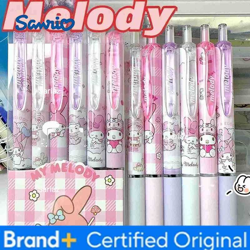 Sanrio 6 Pcs/Set Hello Kitty Melody Limited Edition High Quality Gel Pen Cartoon Series Black 05mm Student/Office Daily Stationery H251231