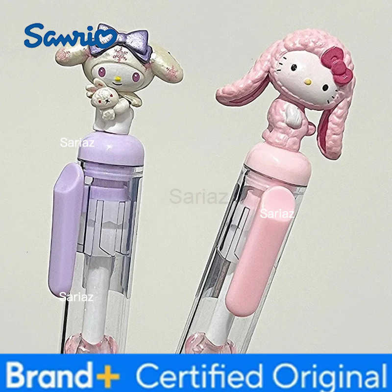 Sanrio Kawaii Hello Kitty Gel Pens Creative Diy Beads Ballpoint Pen Black Ink Pens Marker Liner School Office Kids Stationery Gifts H251231
