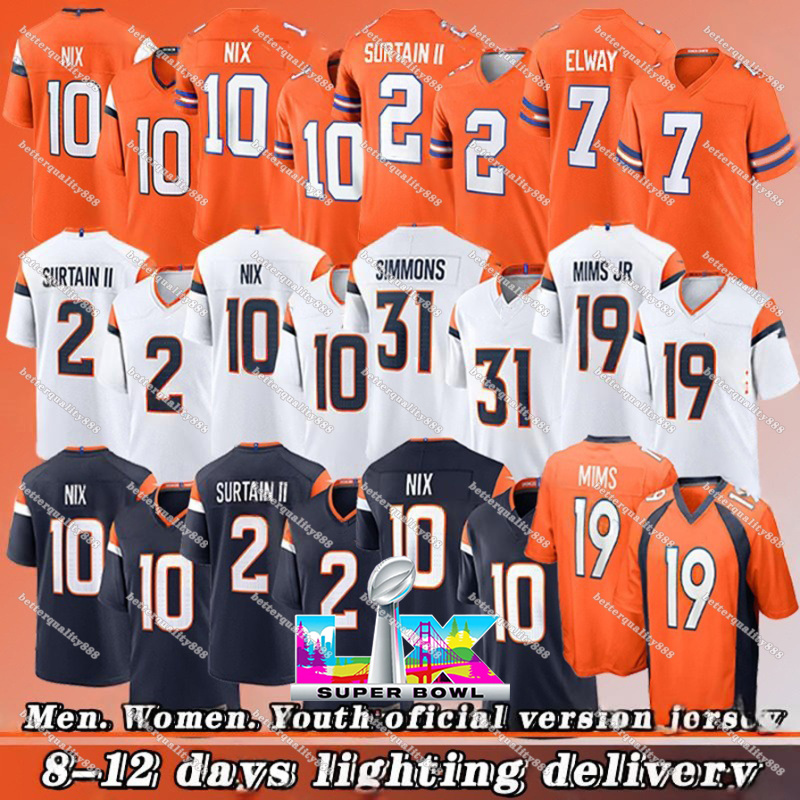 Denverscity BroncosS jersey Bo Nix Patrick Surtain II Javonte Williams Marvin Mims Jr Courtland Sutton Quinn Meinerz Audric Estime Troy Franklin jerseys