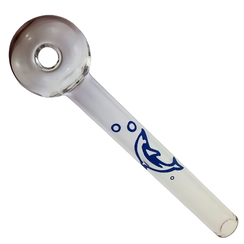 QBsomk Dolphin Logo glass oil burner pipes Colored Bubbler Oil Burner Glass Smoking Water Hand Pipe Tobacc