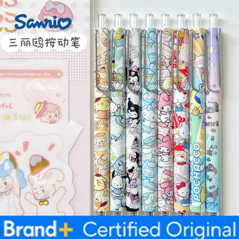 Sanrio 24pcs Kuromi My Melody Gel Pen Cartoon Cute 05mm Black Press Sign Pen Independent Packaging Student Stationery Wholesale H251231