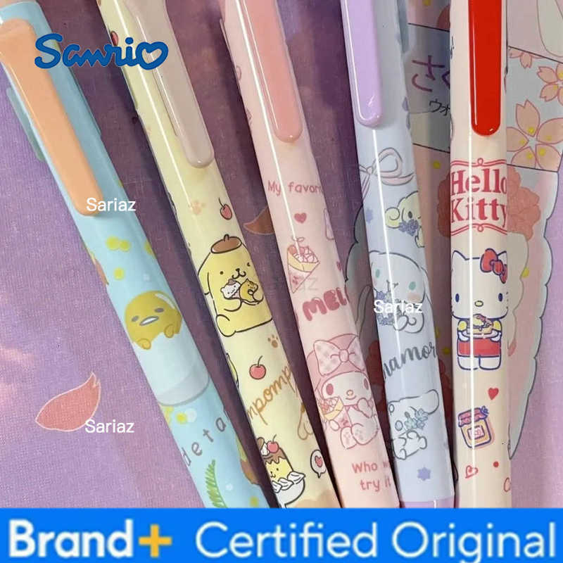 Sanrio Original Cinnamorol Doll Head Rotable Ballpoint Pen Quick Drying Black 05Mm The Ballpoint Pen Learning Stationery Gifts H251231