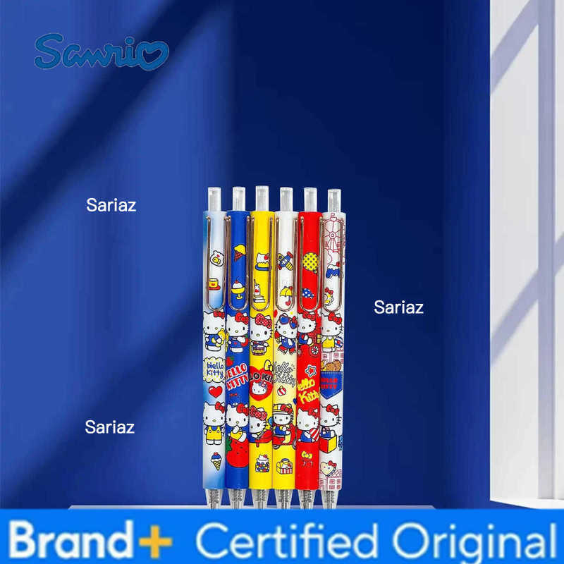 Sanrio 12pcs Kawaii Kitty Press Gel Pen Cute 05mm Black Ink Neutral Pens Office School Supplies H251231