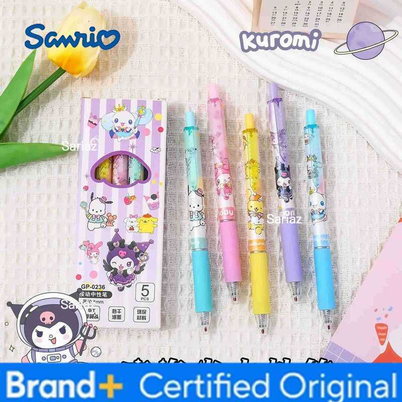 Sanrio 5pcs New Series Limited Gel Pen Cartoon Quick-drying Pen Black 05mm Student Stationery Office Supplies H251231