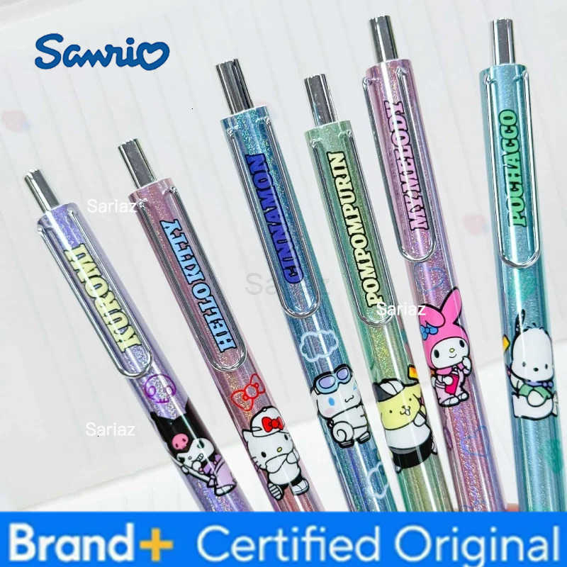 Sanrio 12pcs/lot Kuromi Melody Cinnamoroll Kitty Press Gel Pen Cute 05mm Black Ink Neutral Pens Office School Supplies H251231