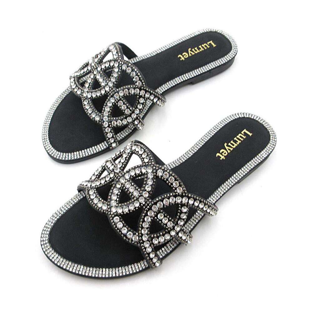 Lurnyet Women's Slide Sandals Decorative Pattern Strap Slippers (HONEY-151/HONEY-152/HONEY-153)