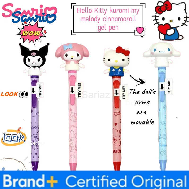 Sanrio Hello Kitty kuromi my melody cinnamoroll cartoon cute creative ballpoint pen anime peripheral kawaii arm movable gel pen H251231