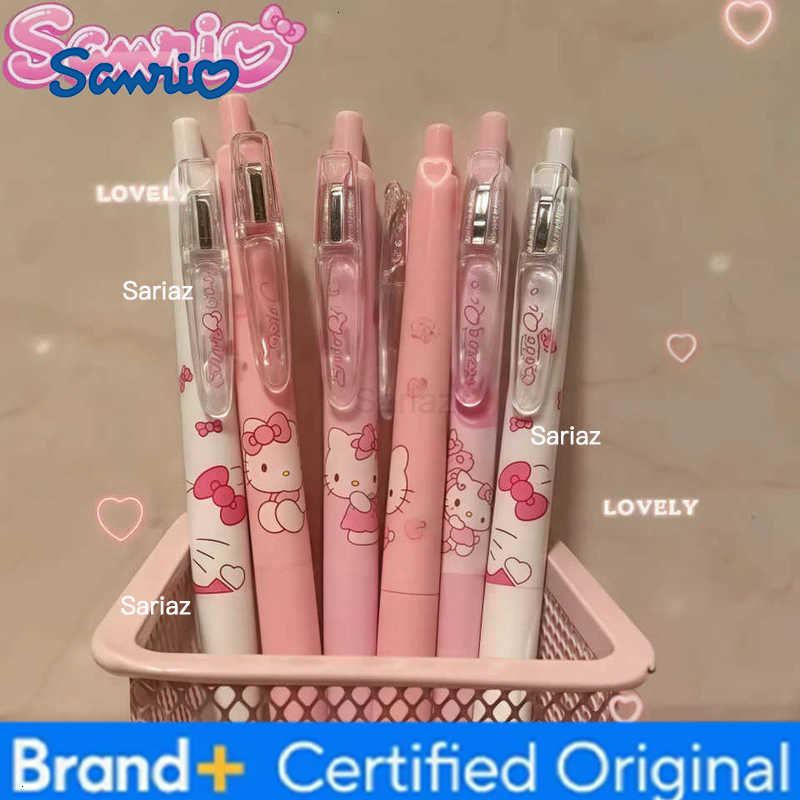 Sanrio 1/4pcs Anime Hellokitty 05mm Gel Pens Girls Stationery Press Pen Pink Student Supplies Writing Tool Birthday Gifts H251231