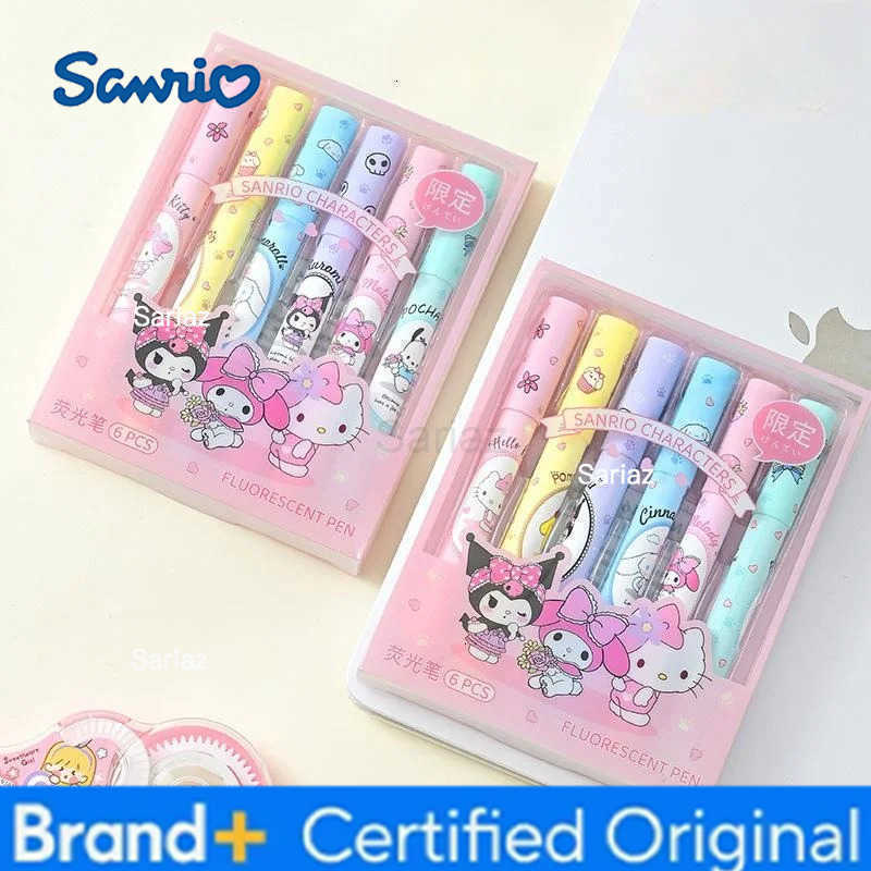 Sanrio color highlighter cute cartoon Kuromi My Melody Hello Kitty eye protection color marker pen student painting graffiti pen H2512311